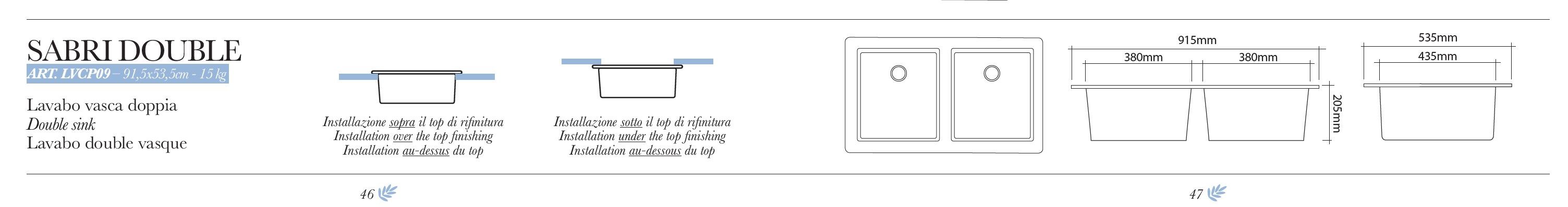Раковина с 2 медными ваннами BLEU PROVENCE Sabri ARCH-00124104 - Вид №2