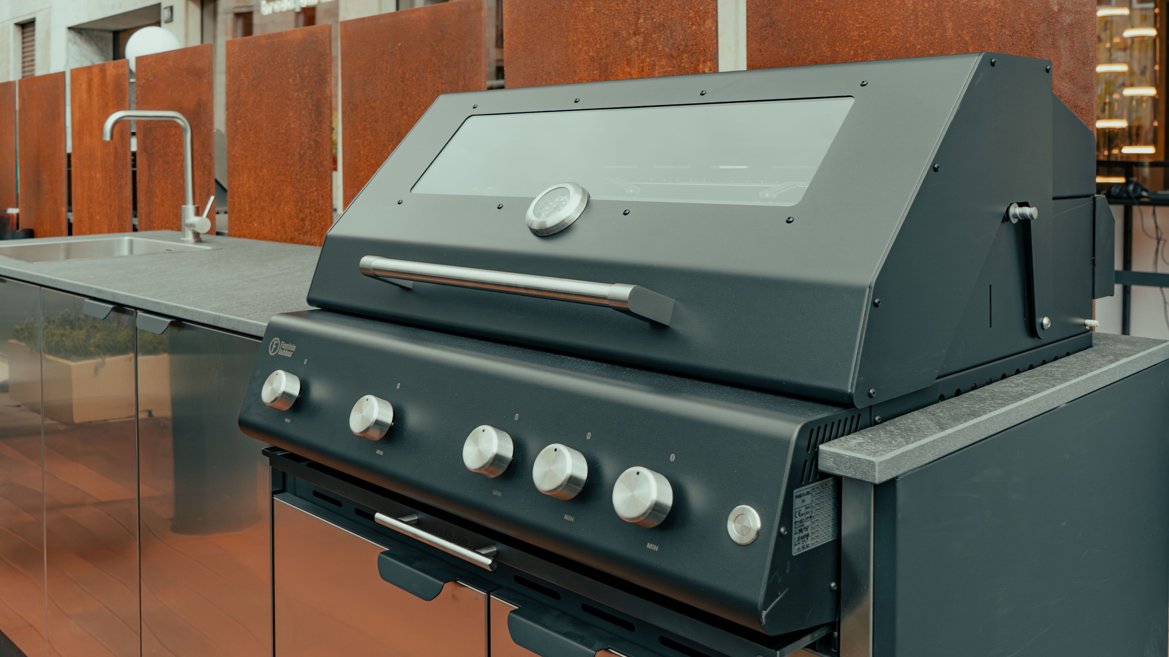 Газовая плита из нержавеющей стали с барбекю OF outdoorkitchens Porta Maggiore ARCH-00075675 - Вид №1