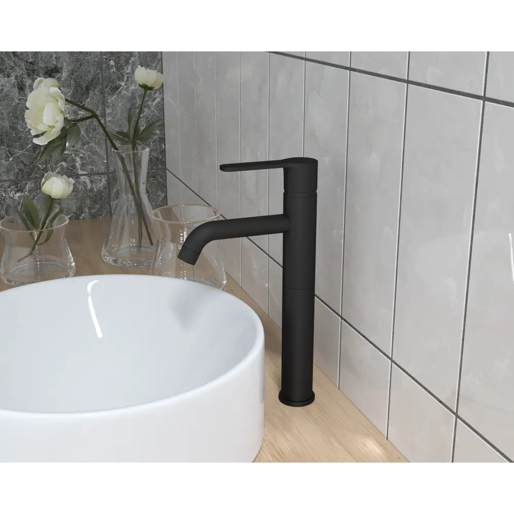 Смеситель для раковины Cox высокий излив цвет чёрный Paini STLM-2154918 - Вид №3