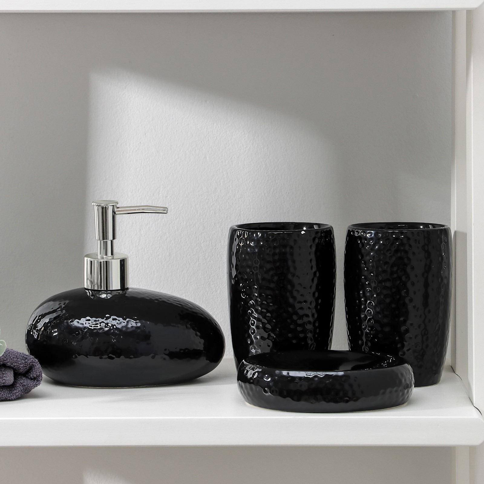 90434022 Набор для ванной 3088096 керамика цвет черный Набор аксессуаров STLM-0224319 SIMALAND