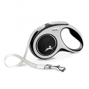 ПР0059073 Рулетка для собак NEW LINE Comfort S (до 15кг) лента 5м серый/черный Flexi