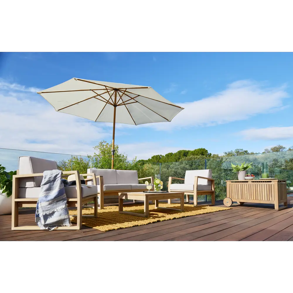 Скамья-ящик с колесами Naterial Solis 85х48х52 см дерево светло-коричневая STLM-2184473 - Вид №4