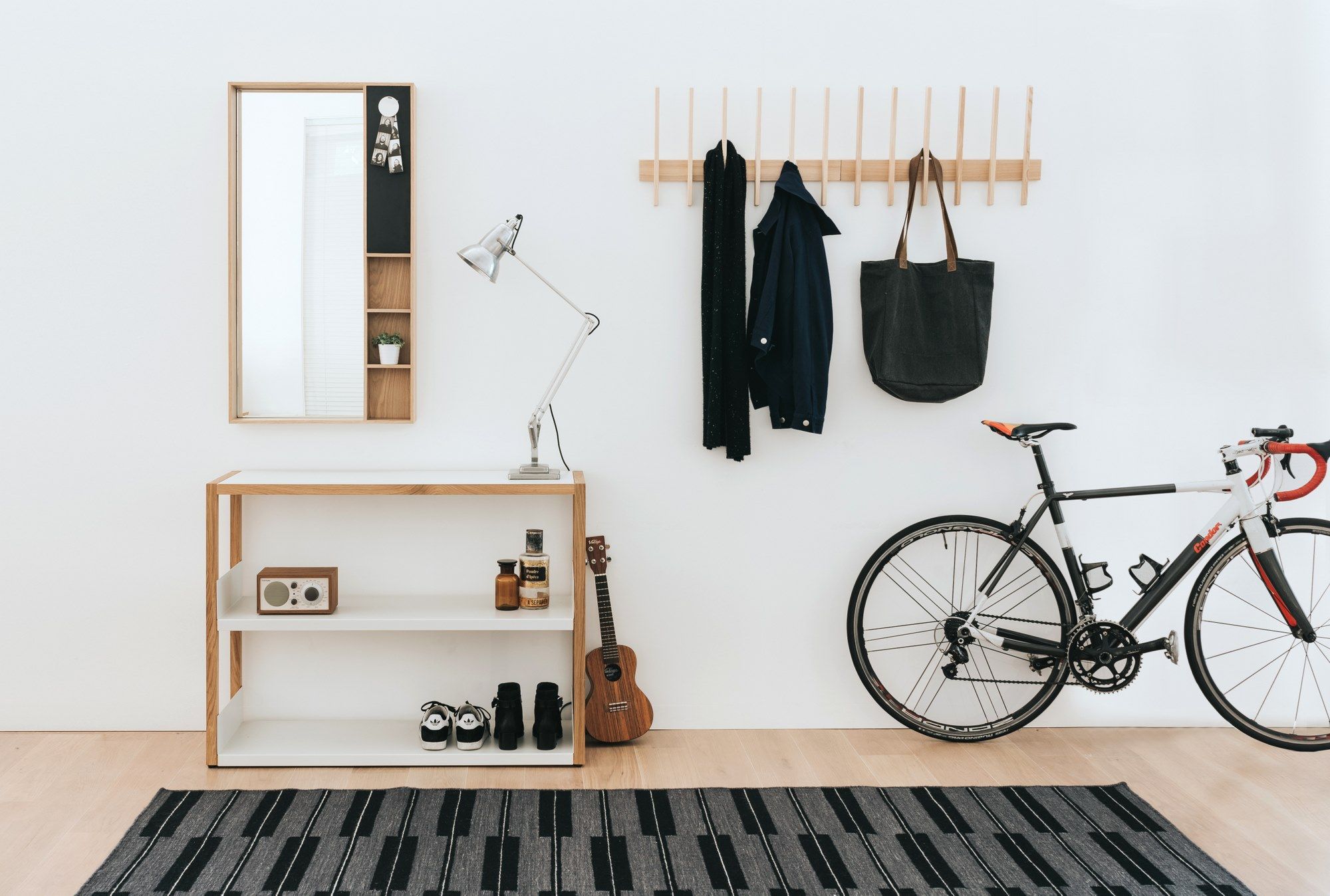 Прямоугольное зеркало из дуба с настенной полкой и магнитной доской объявлений Case Arca ARCH-00055424 - Вид №2