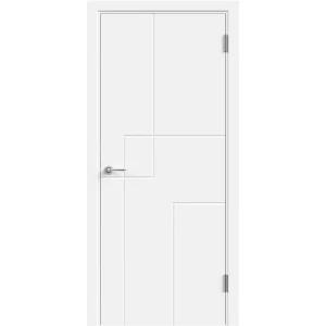 Комплект двери Контур глухая 70x200 см эмаль цвет белый с добором 200 мм