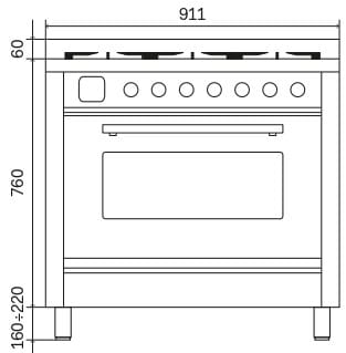 Отдельно стоящая кухня с газовой плитой Ilve Professional Plus ARCH-00047891 - Вид №2