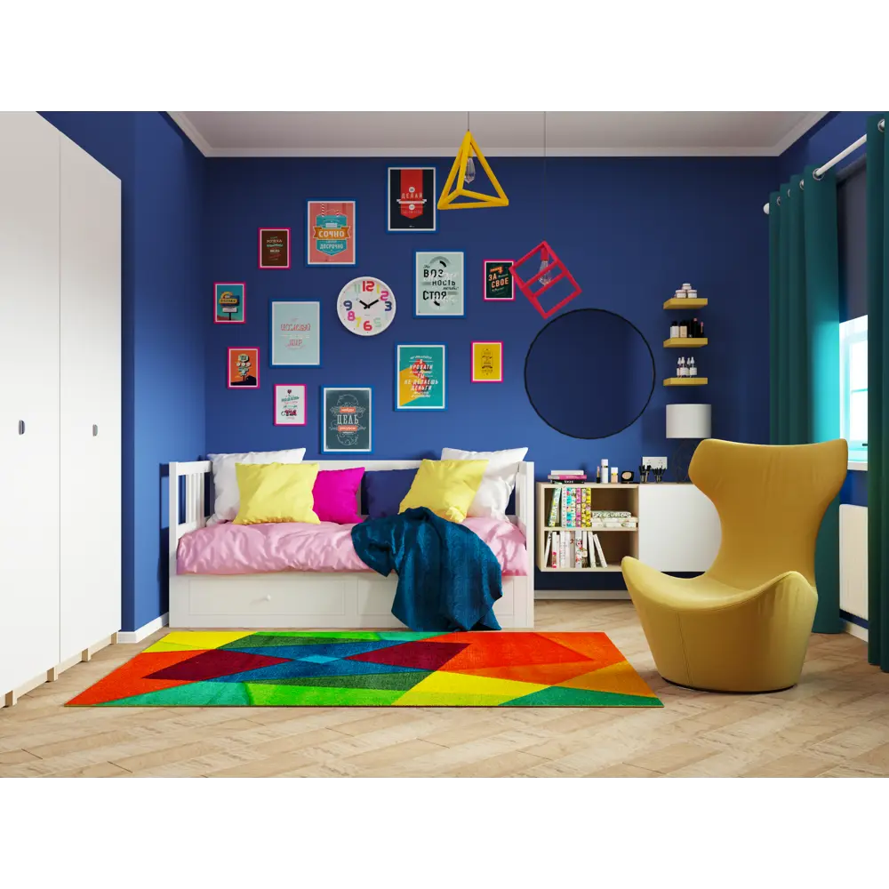 Обои флизелиновые Inspire с эффектом окрашенных стен синие 0.53х10 м эффект окрашенных стен STLM-2016513 - Вид №8