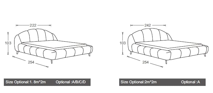 Двуспальная мягкая кровать из ткани CAMPO DE' FIORI COZ628 ARCH-00086057 - Вид №10