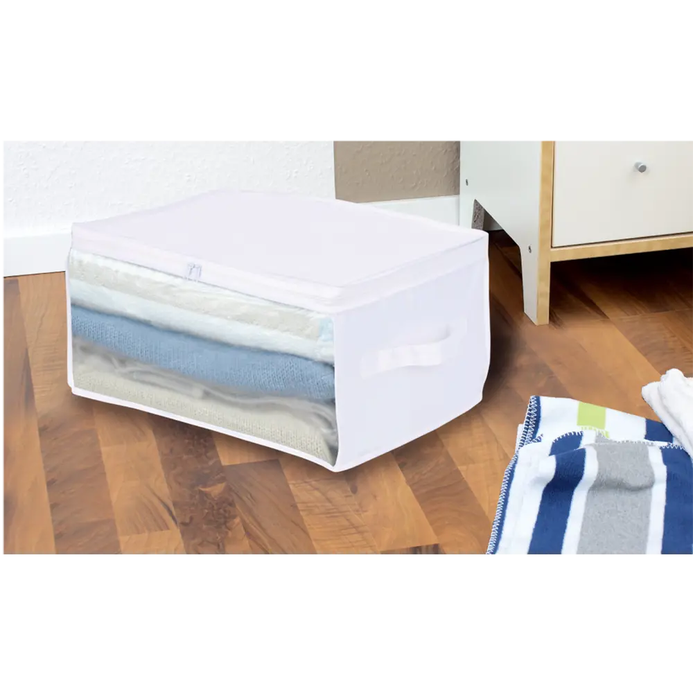 Чехол для хранения с крышкой KONSENSA полиэстер белый STLM-2106086