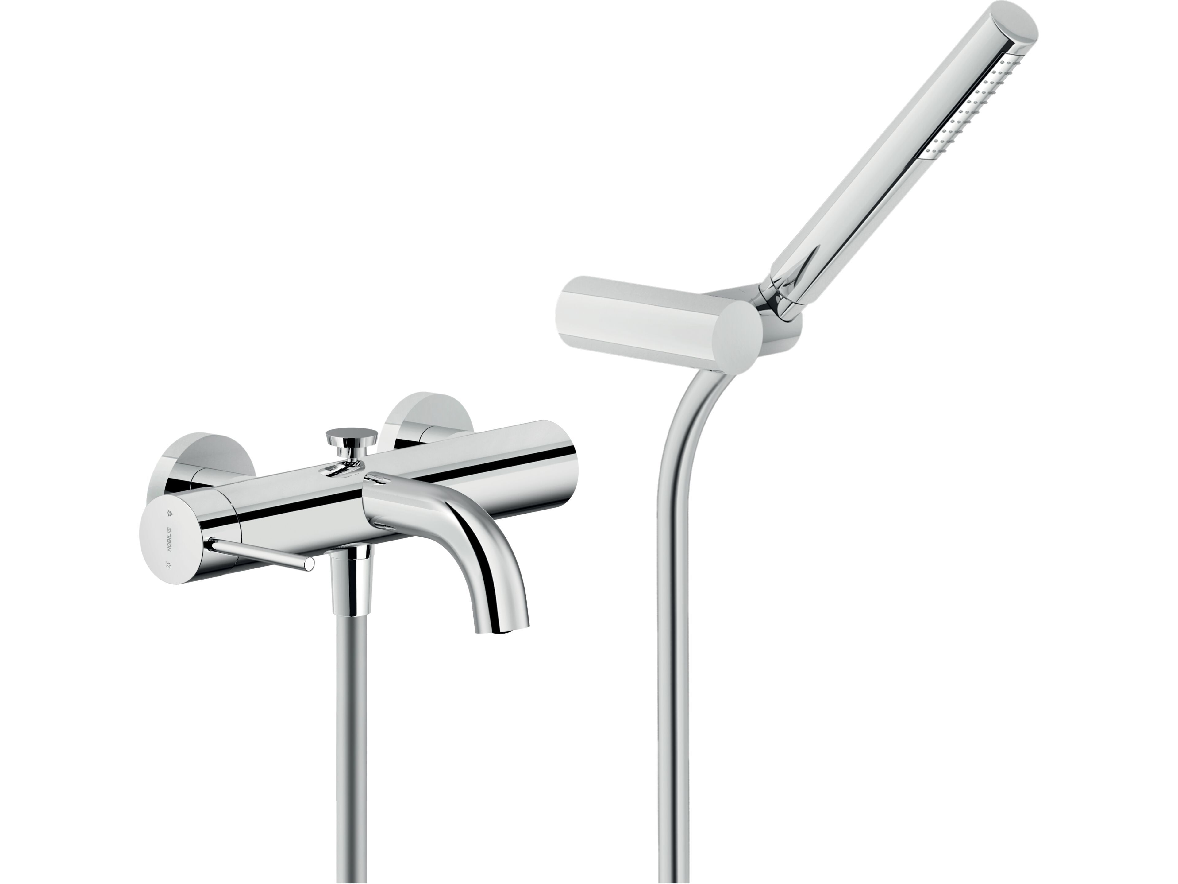 Однорычажный настенный смеситель для ванны с ручным душем Nobili Velis ARCH-00114005