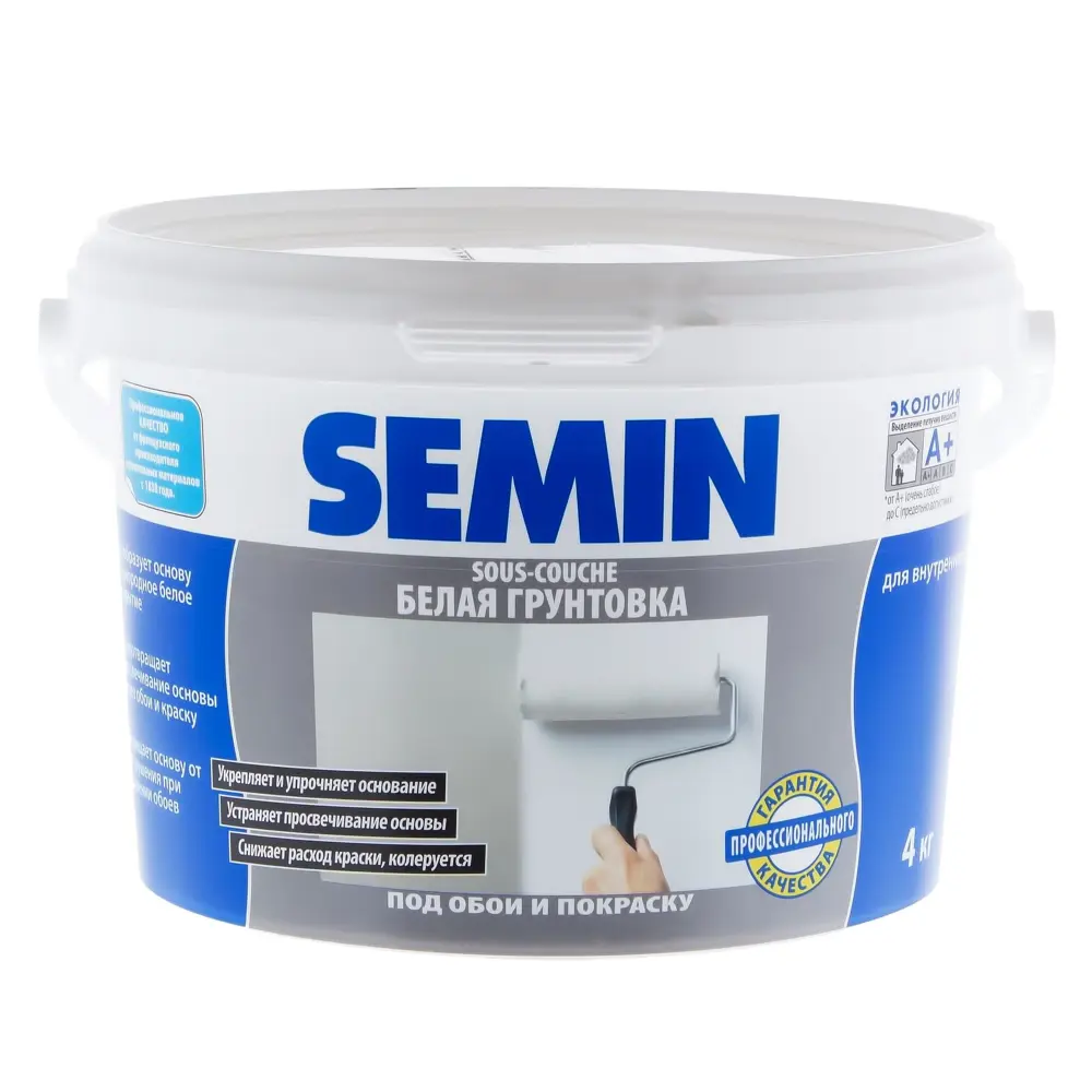Грунт-краска Semin цвет белый 4 кг STLM-2098982