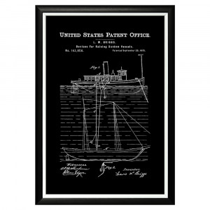 896521410_1818 Арт-постер «Патент на устройство для подъема затонувших судов, 1873» Object Desire
