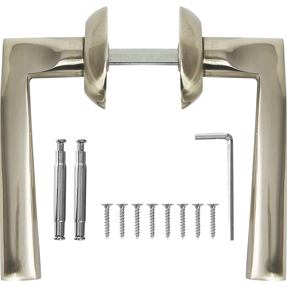 Дверные ручки Punto Coda без запирания цвет матовый никель/хром STLM-2172592 - Вид №1