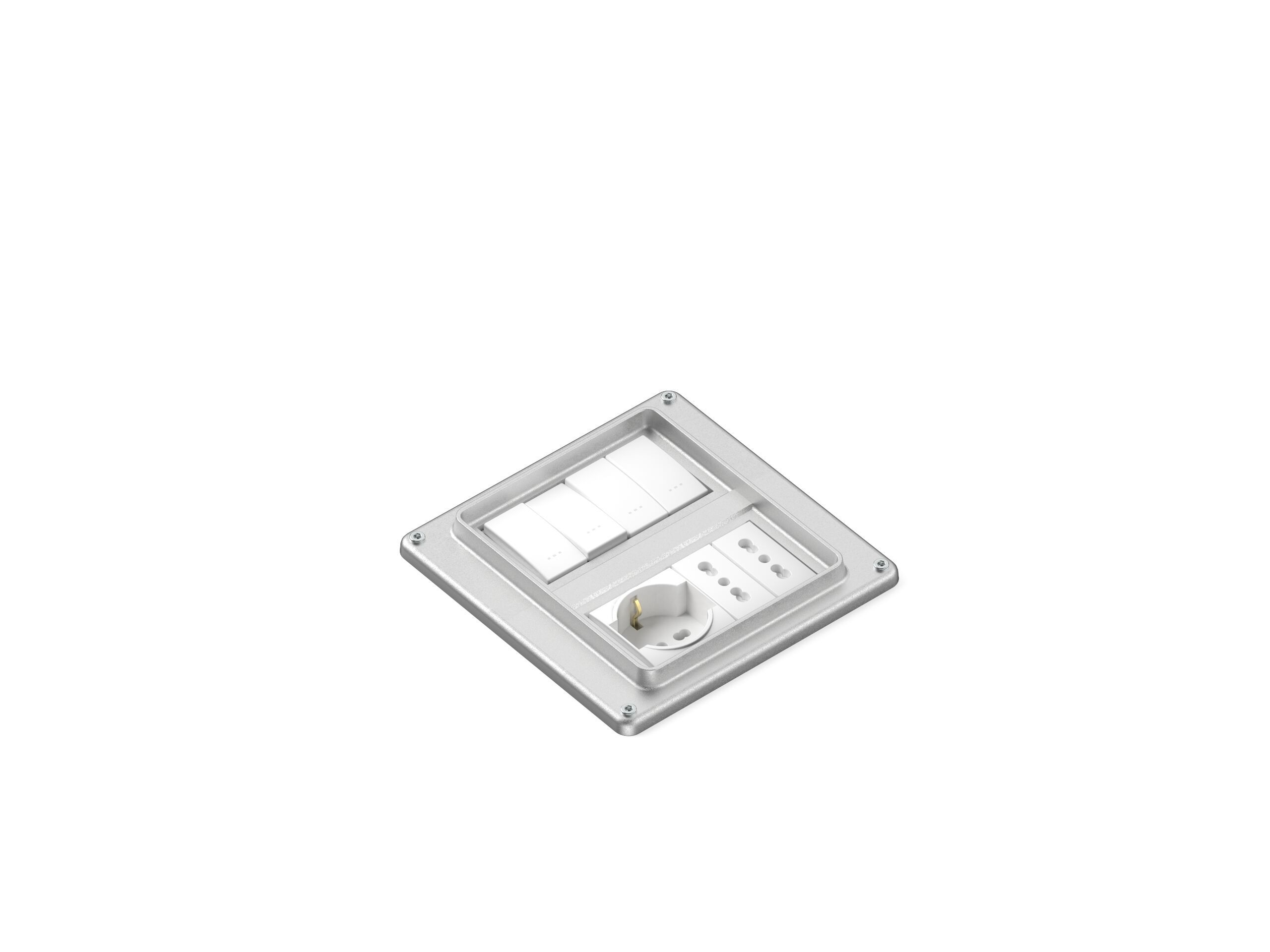 Пластина для розеток и выключателей из натурального алюминия Genuit Silver ARCH-00127912 - Вид №4