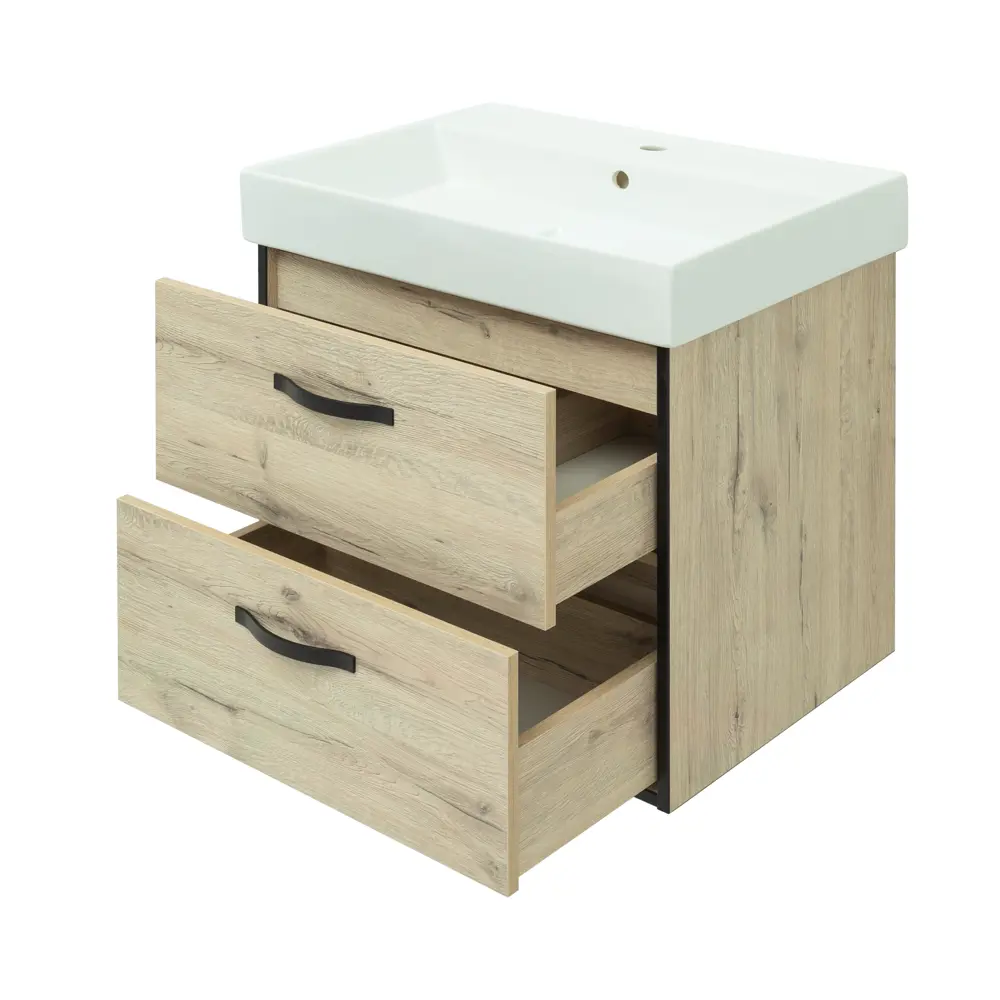 Тумба под раковину Aquanet Инди Вилис подвесная 65 см цвет дуб белый STLM-2045944 - Вид №4