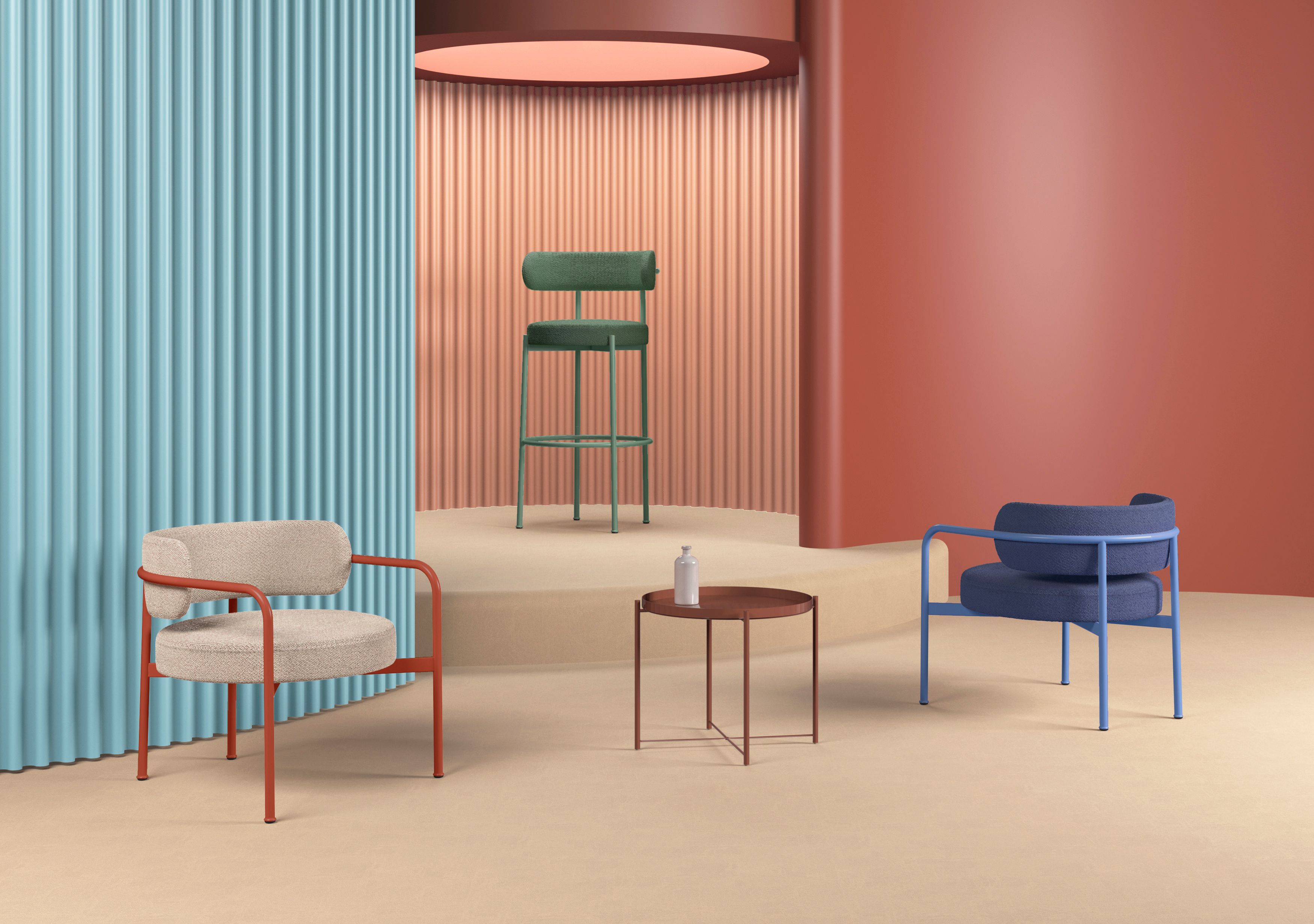 Тканевое кресло с подлокотниками JOB’S Giotto ARCH-00091139