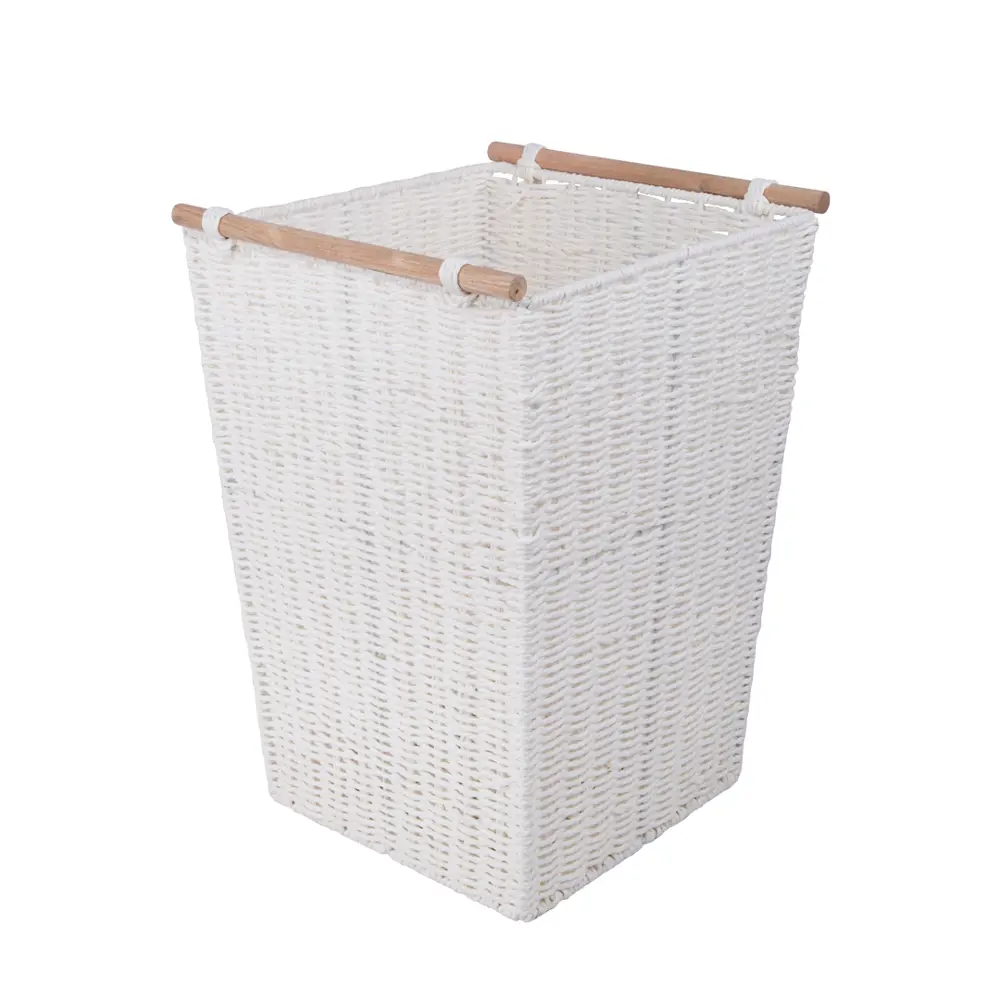 Корзинка плетеная 31x31x45 см бумага цвет белый без крышки 18878532 STLM-2126781 Santreyd Paper - Вид №2