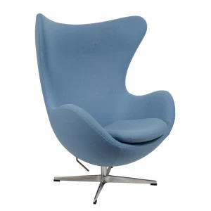 Кресло-яйцо с мягкими подлокотниками 104х80 см голубое Arne Jacobsen Style Egg Chair SOHO DESIGN ДИЗАЙНЕРСКИЕ 00-3886286 Голубой