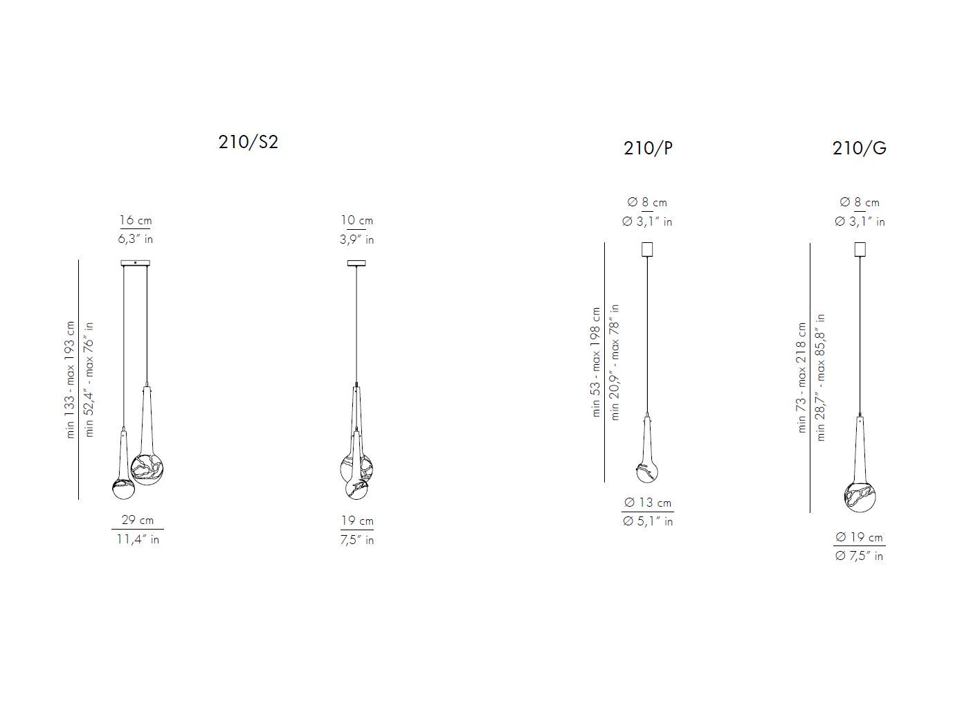Люстра из дутого стекла Patrizia Volpato лунные капли ARCH-00023222 - Вид №3
