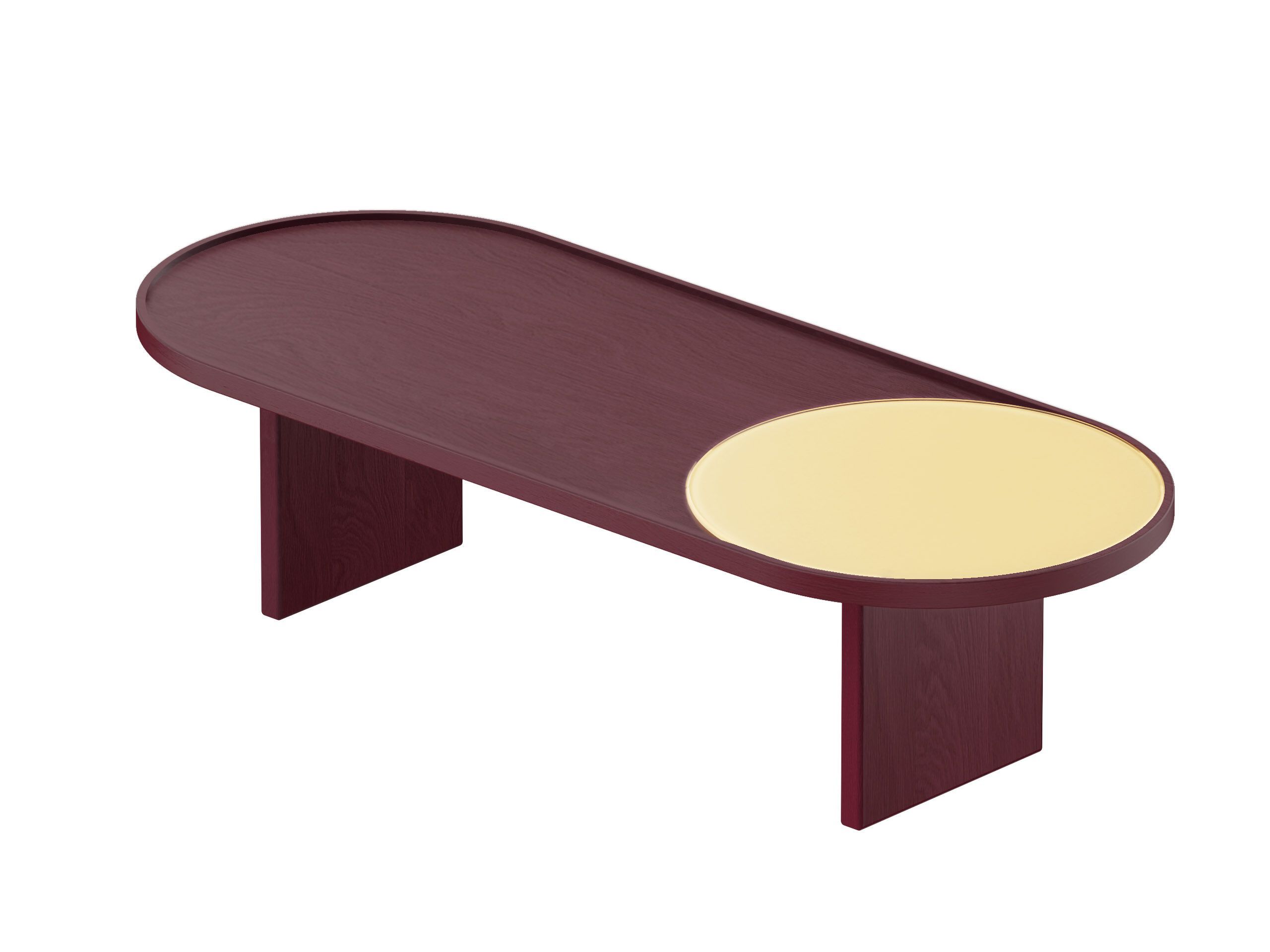 Овальный журнальный столик из дерева и стекла Noah Living Piet ARCH-00144652 - Вид №8