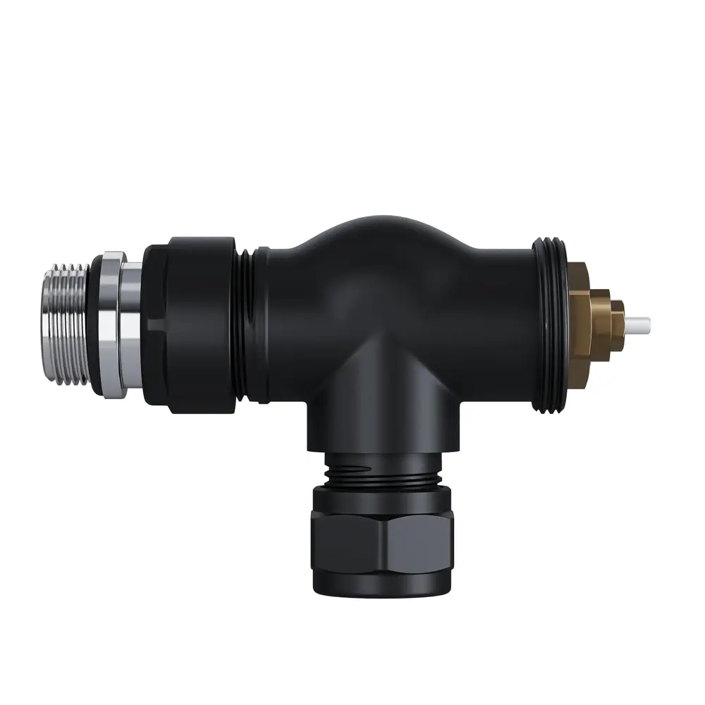 Термостатический комплект для радиатора осевой Royal Thermo Design Pro 1/2" латунь цвет черный STLM-2042939 - Вид №3