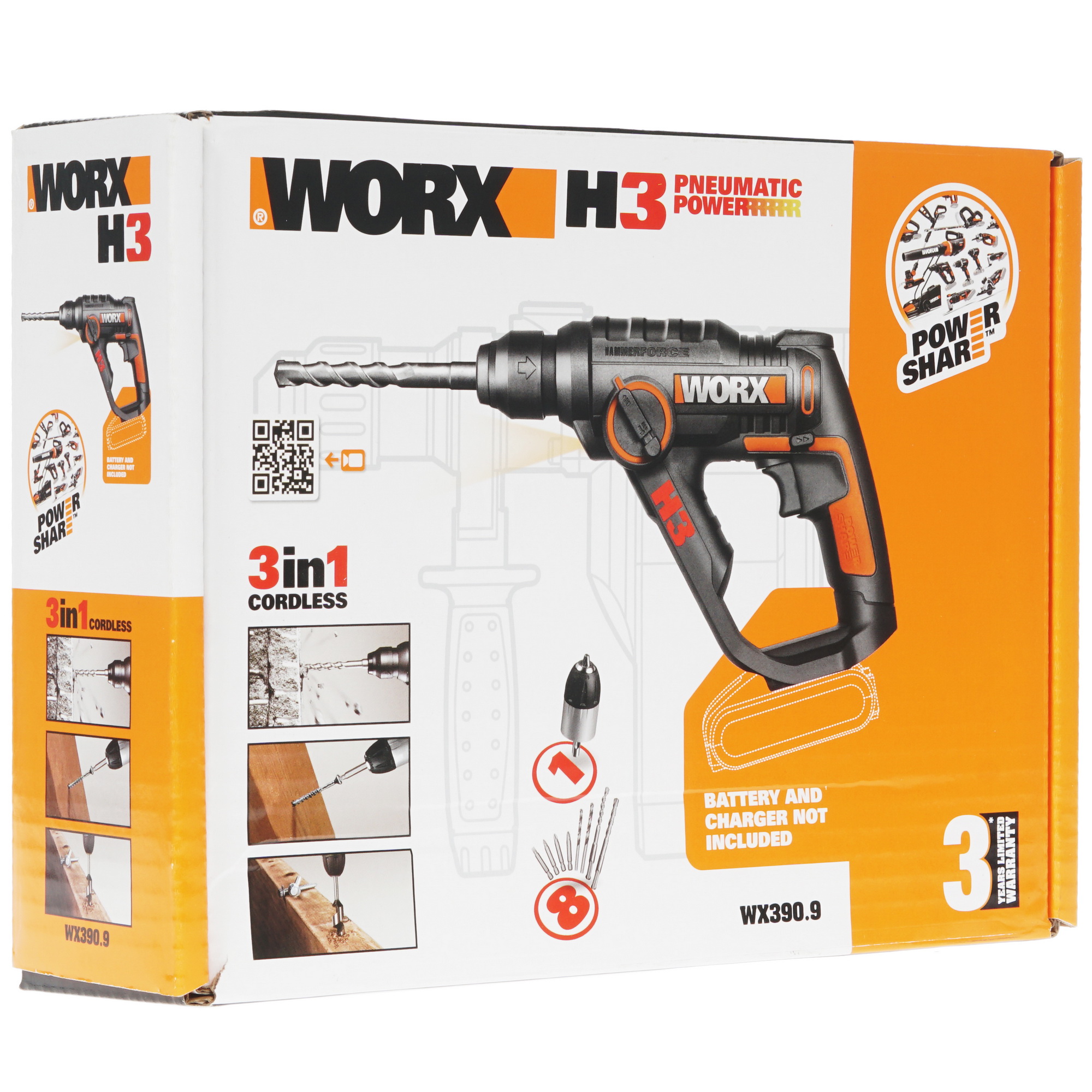Перфоратор Worx WX390.9 PowerShare 20V , Без ЗУ, Без АКБ 8143031 STDN-0018987 - Вид №6