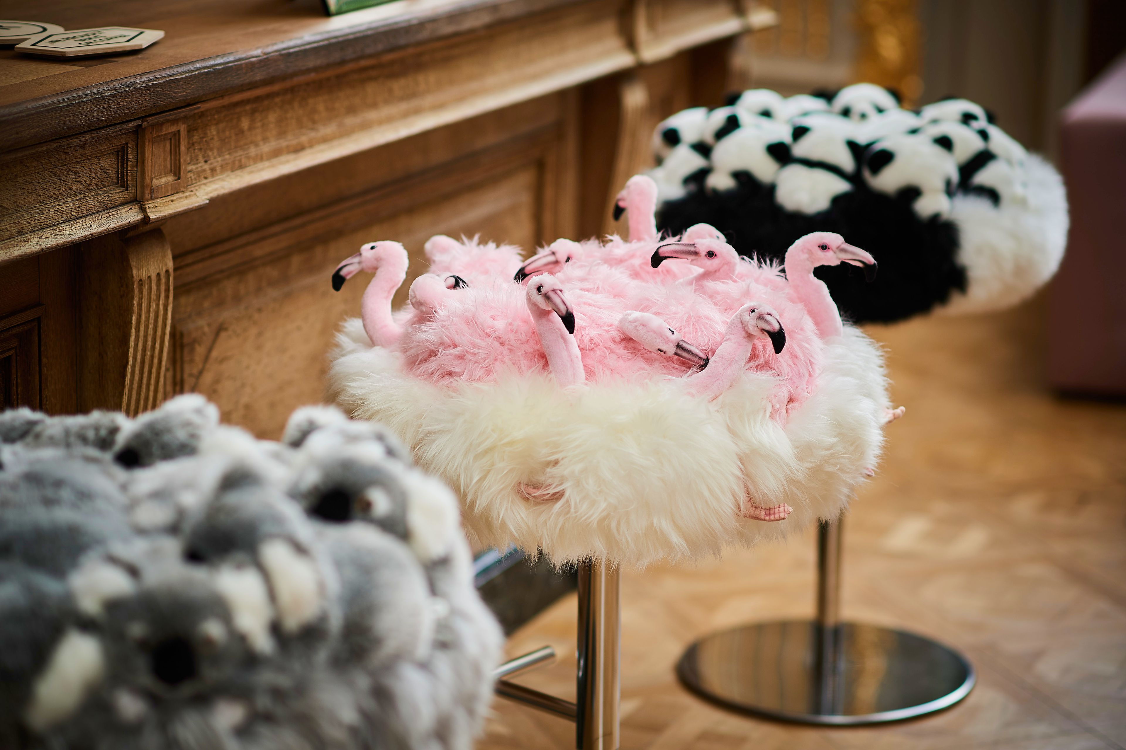 Полиэстер барный стул с подставкой для ног APCOLLECTION ARCH-00049407 - Вид №1