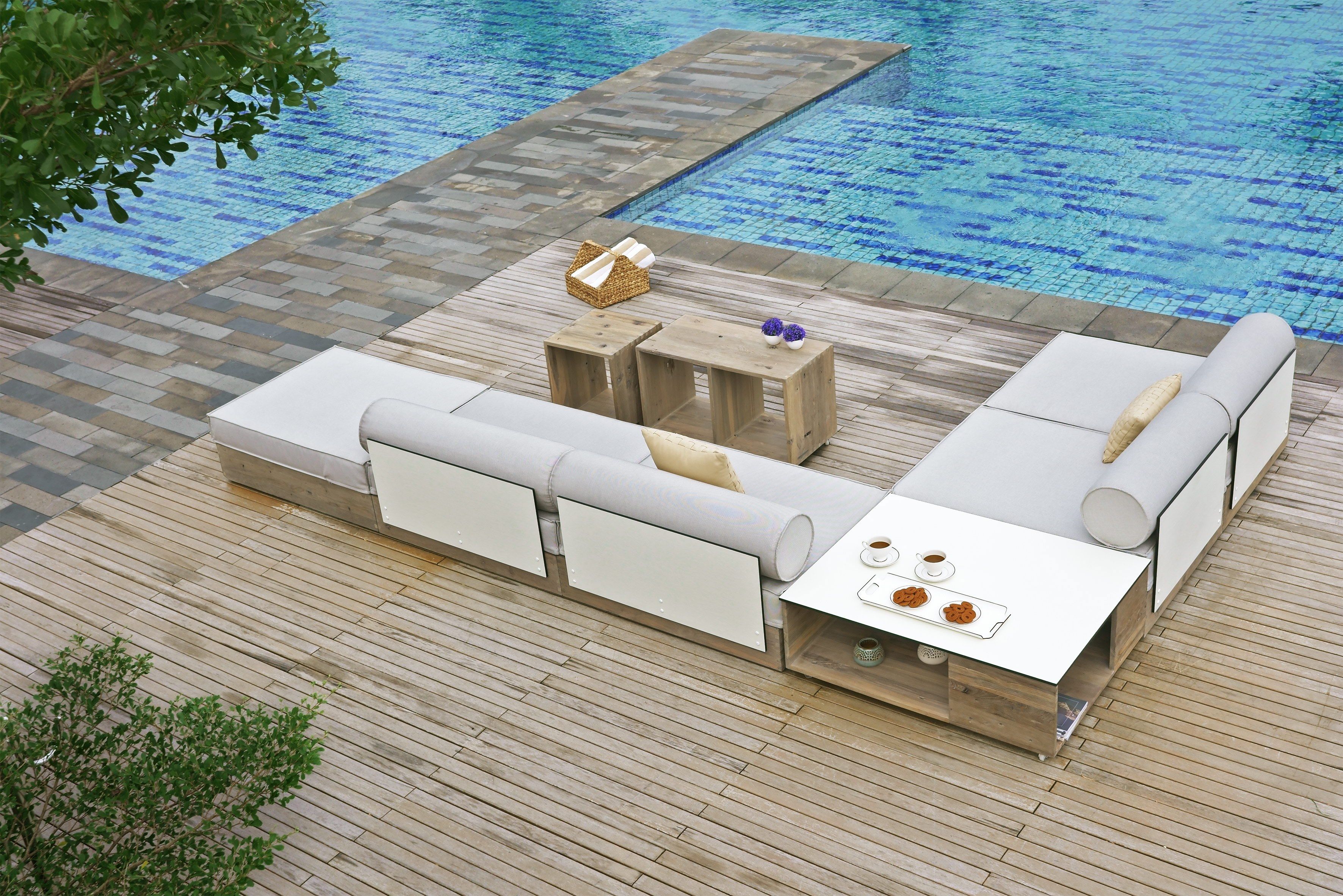 Угловой садовый диван в Sunbrella® MAMAGREEN Aiko ARCH-00074748 - Вид №1