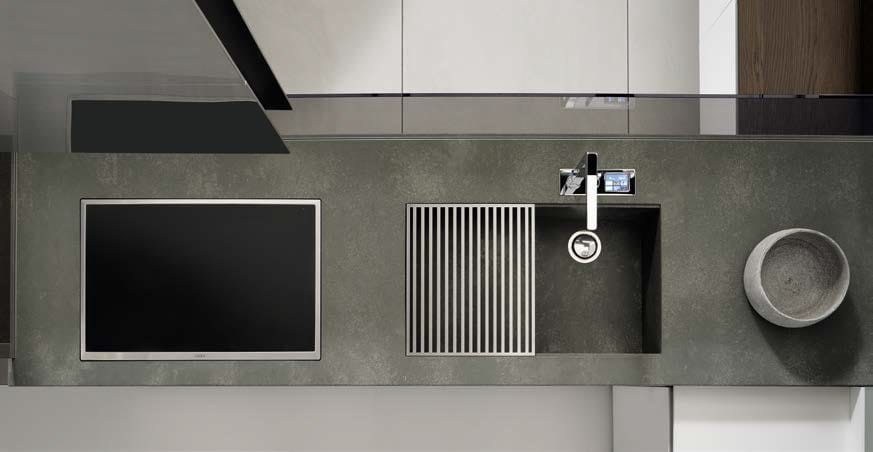 Кухня Corian® с полуостровом ERNESTOMEDA Icon ARCH-00093342 - Вид №2