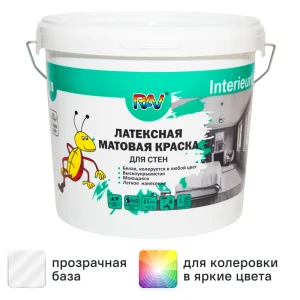Краска для стен Rav InterieurLatex матовая прозрачная база C 5 л