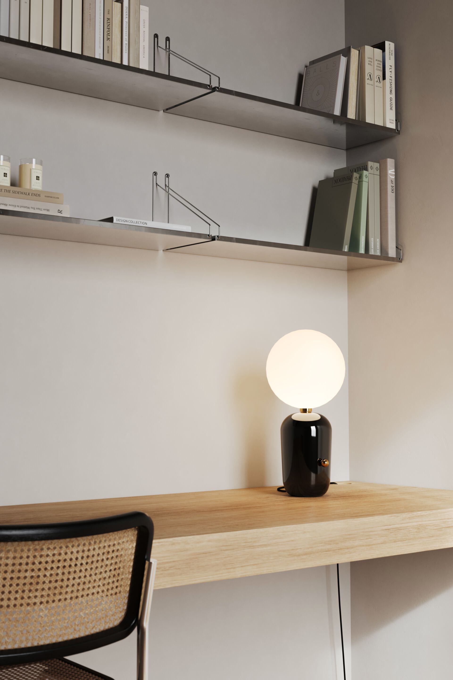 Керамическая и опаловая стеклянная настольная лампа с диммером PARACHILNA Aballs ARCH-00068946 - Вид №4