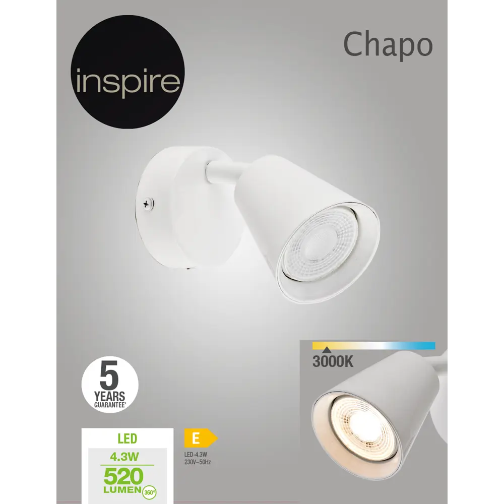 Спот поворотный светодиодный Inspire Chapo 1.5 м² теплый белый свет STLM-2086817 - Вид №4