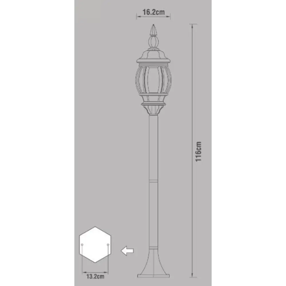 Столб уличный Inspire Dubai 1xE27х100 Вт, 116 см, цвет бронзовый, IP23 STLM-2210338 - Вид №5