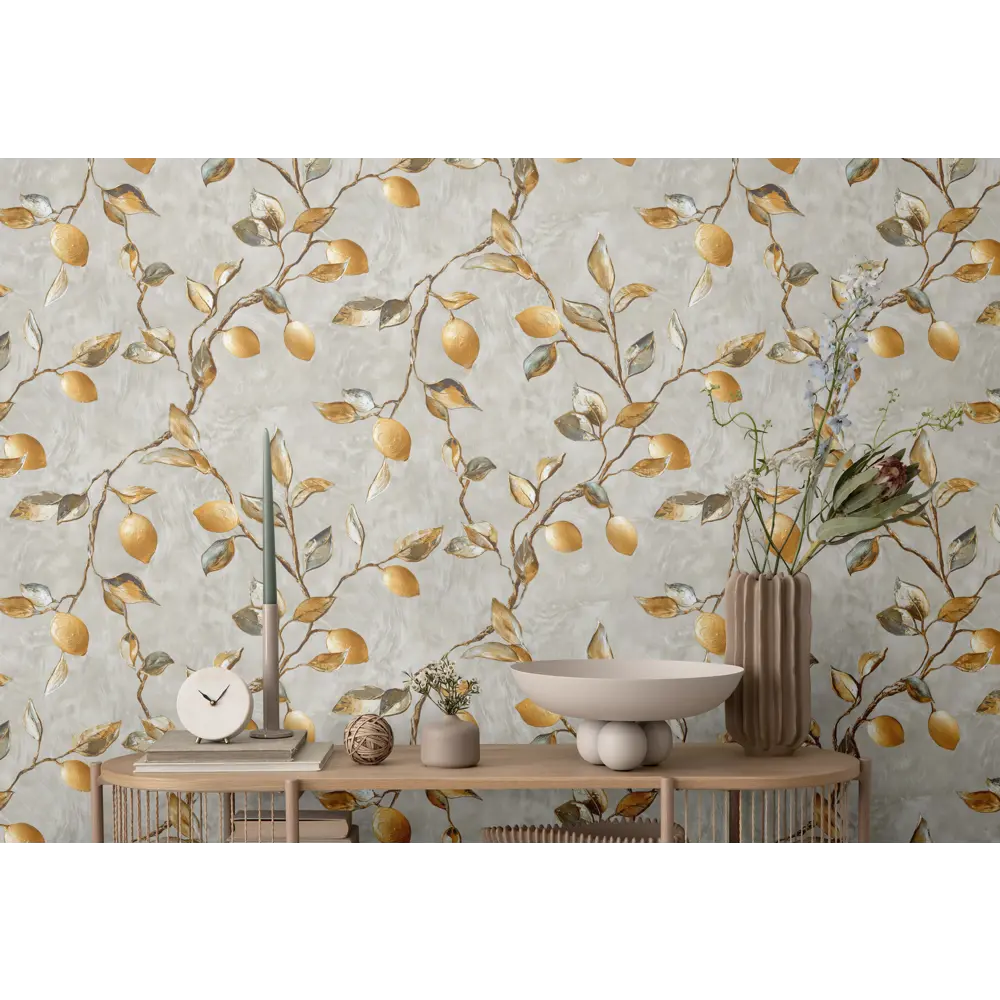 Обои флизелиновые Victoria Stenova Лимон серые 1.06 м VS587362 STLM-2077932