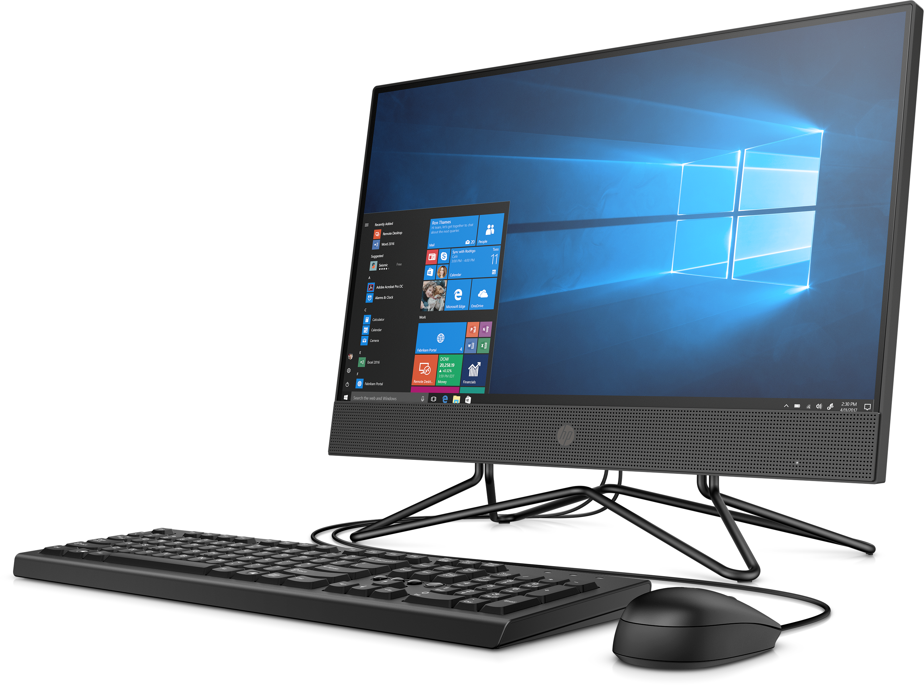 9US87EA#ACB 200 g4 aio 21,5" nt 21.5"(1920x1080 (матовый))/intel pentium silver j5040(2ghz)/8192mb/256pcissdgb/dvdrw/wifi/war 1y/w10pro + iron gray HP Santreyd  - Вид №1