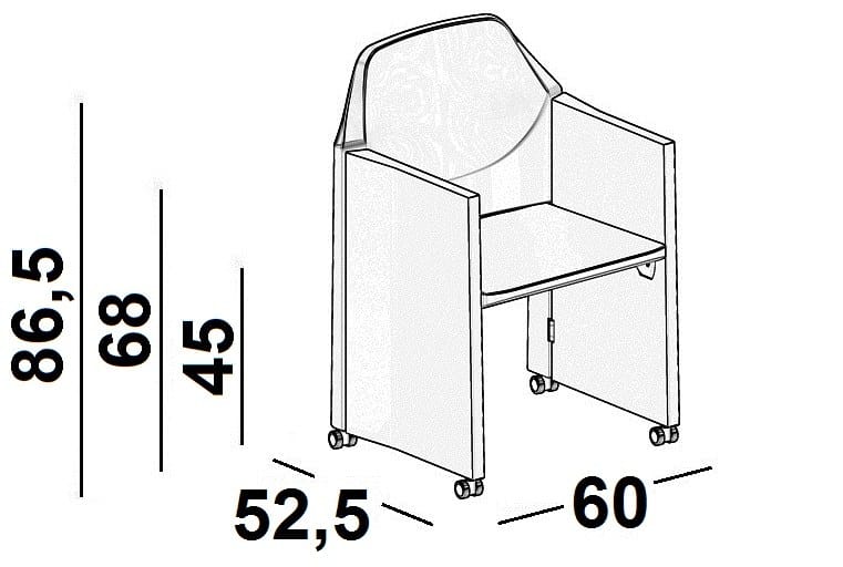 Складной стул с колесами и подлокотниками Luxy Nestar ARCH-00149791 - Вид №11
