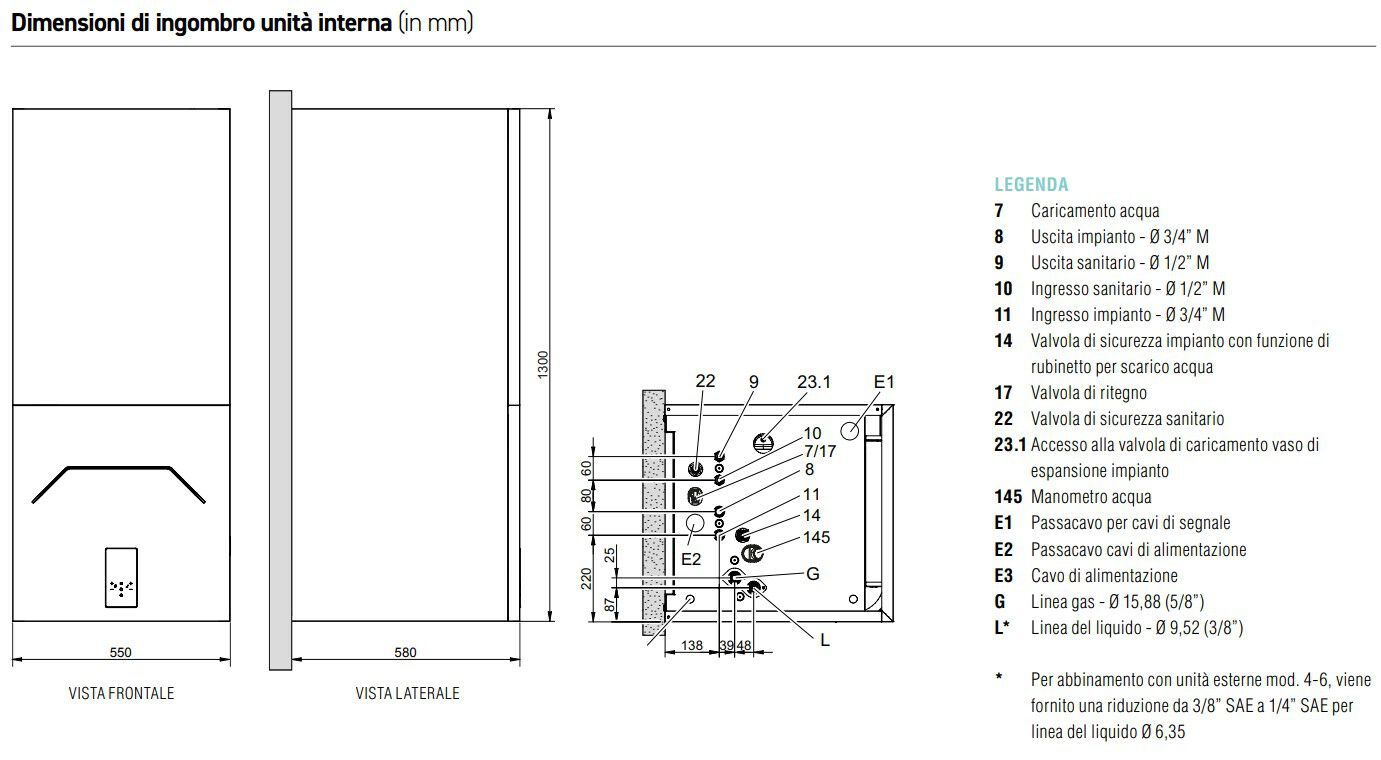 Реверсивные тепловые насосы воздух-вода для встраиваемой сплит-установки Lamborghini CaloreClima Idola ARCH-00143897 - Вид №2