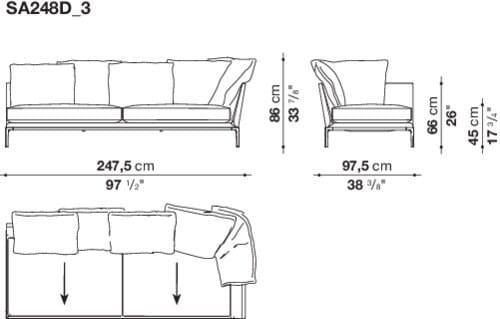 Угловой диван из ткани B&B Italia Атолл ARCH-00091854 - Вид №26
