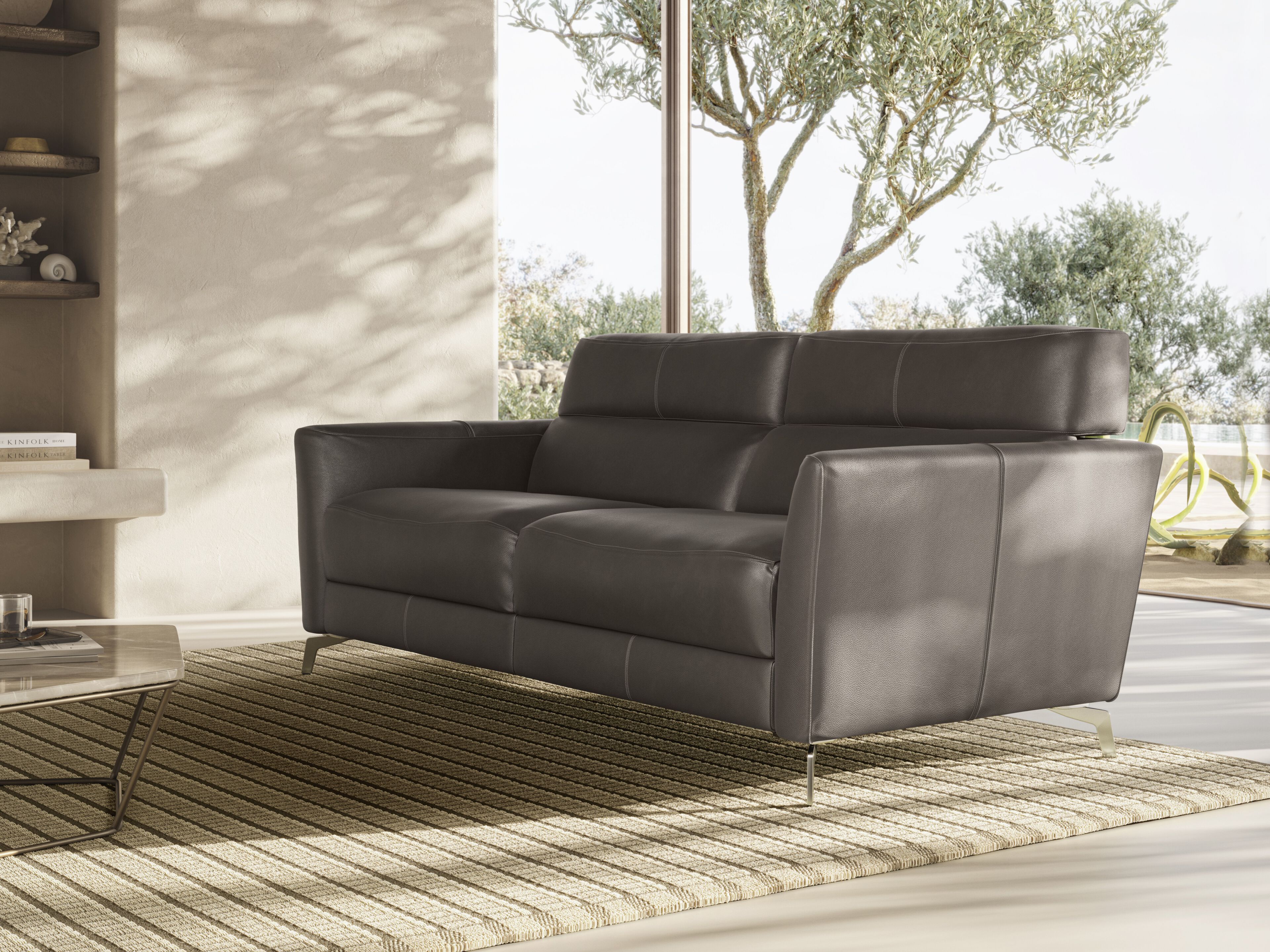 Кожаный диван с подставкой для ног Natuzzi Italia Стэн ARCH-00055192 - Вид №9