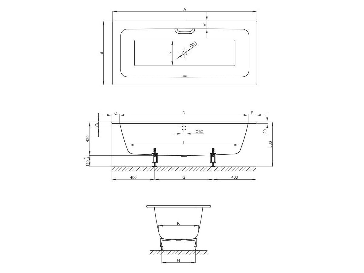 Эмалированная стальная ванна Bette BetteOne ARCH-00116471 - Вид №9