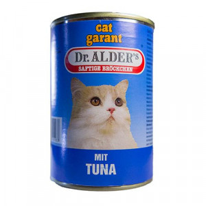 ПР0037894 Корм для кошек Cat Garant сочные кусочки в соусе, тунец конс. 415г Dr. ALDER`s