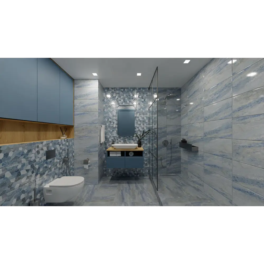 Плитка напольная Perla Dark 41.8x41.8 см 1.75 м² цвет темно-голубой Santreyd STLM-2135378 - Вид №3