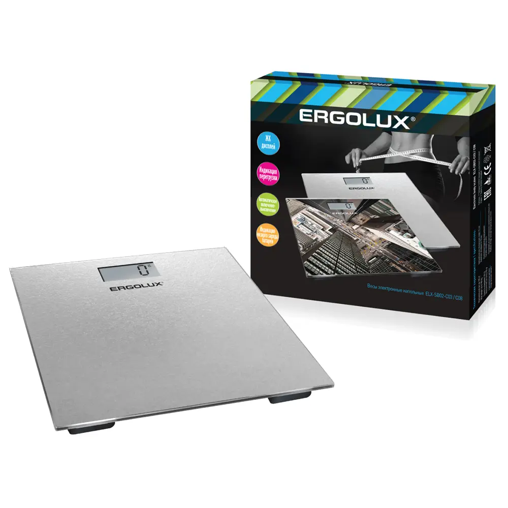 Весы напольные Ergolux ELX-SB02-C03, серый металлик нет STLM-2157083 - Вид №1