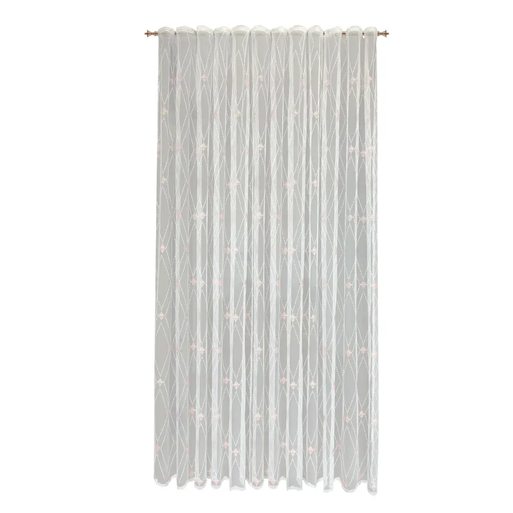Тюль на ленте Сиена 250x260 см цвет бело-розовый 88109983 STLM-2177488 MIAMOZA 