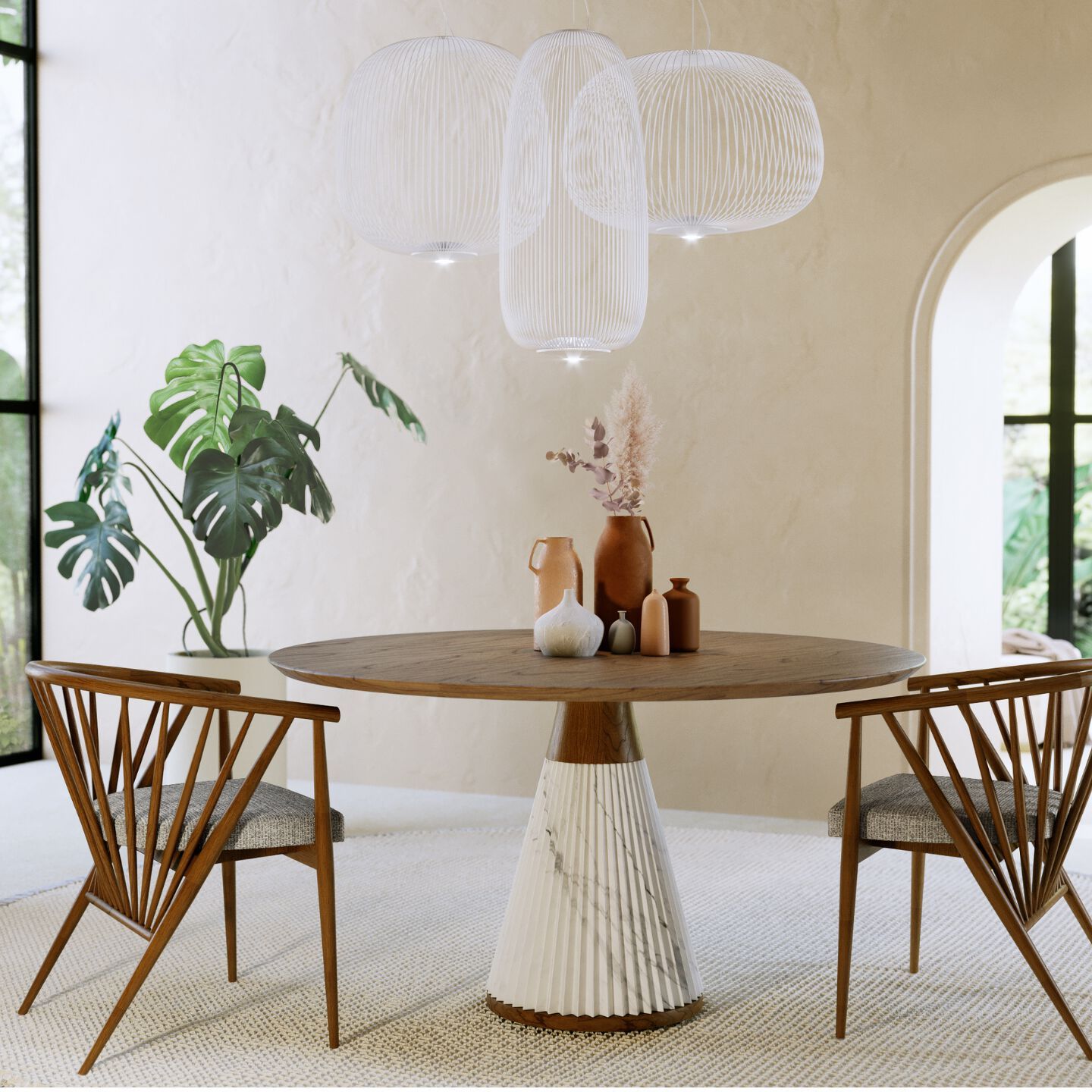 Круглый стол из ясеня и мрамора Morelato MARILYN ARCH-00109955 - Вид №1