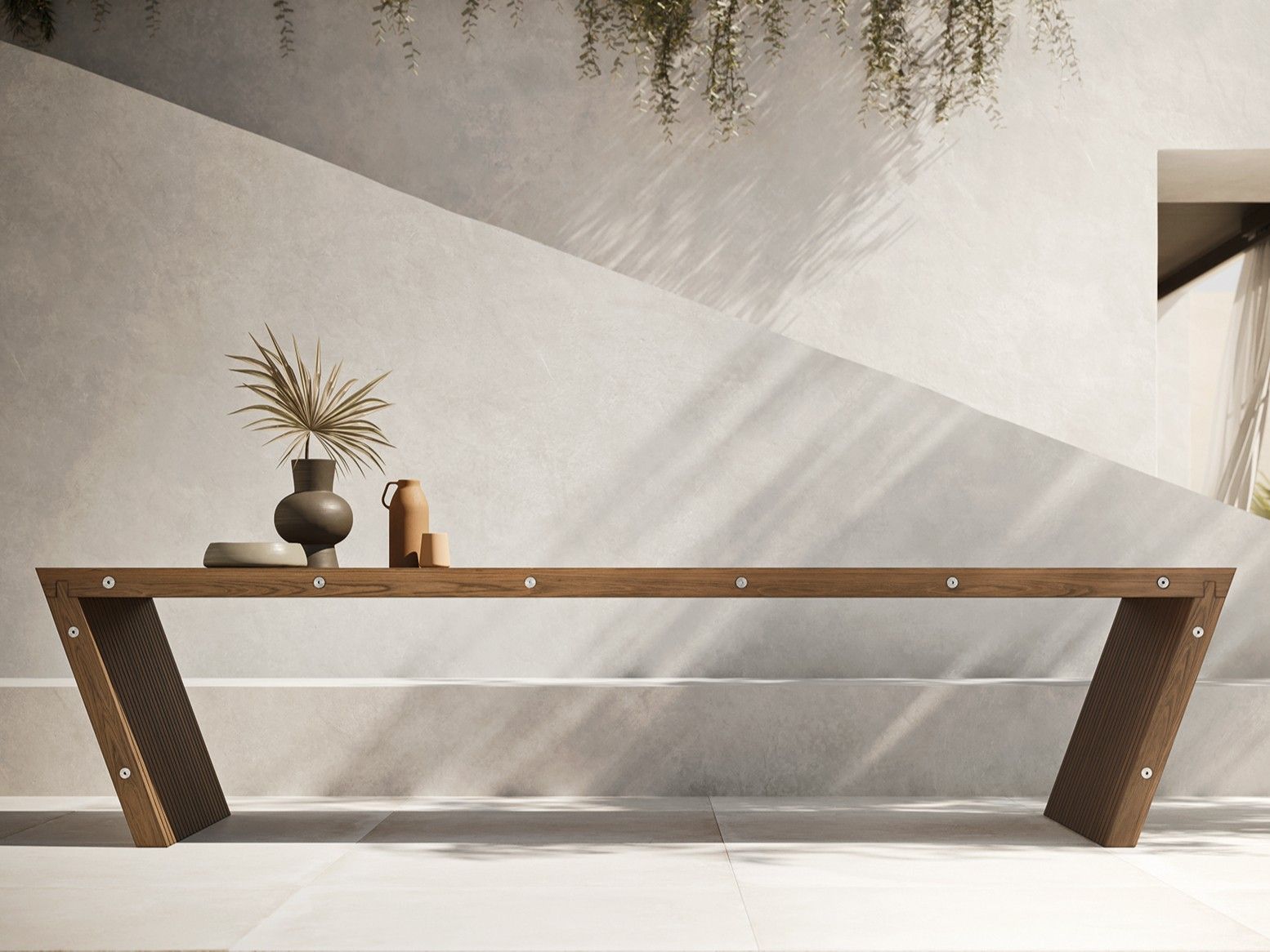 Прямоугольный садовый стол из массива дерева MODULNOVA XY ARCH-00034723