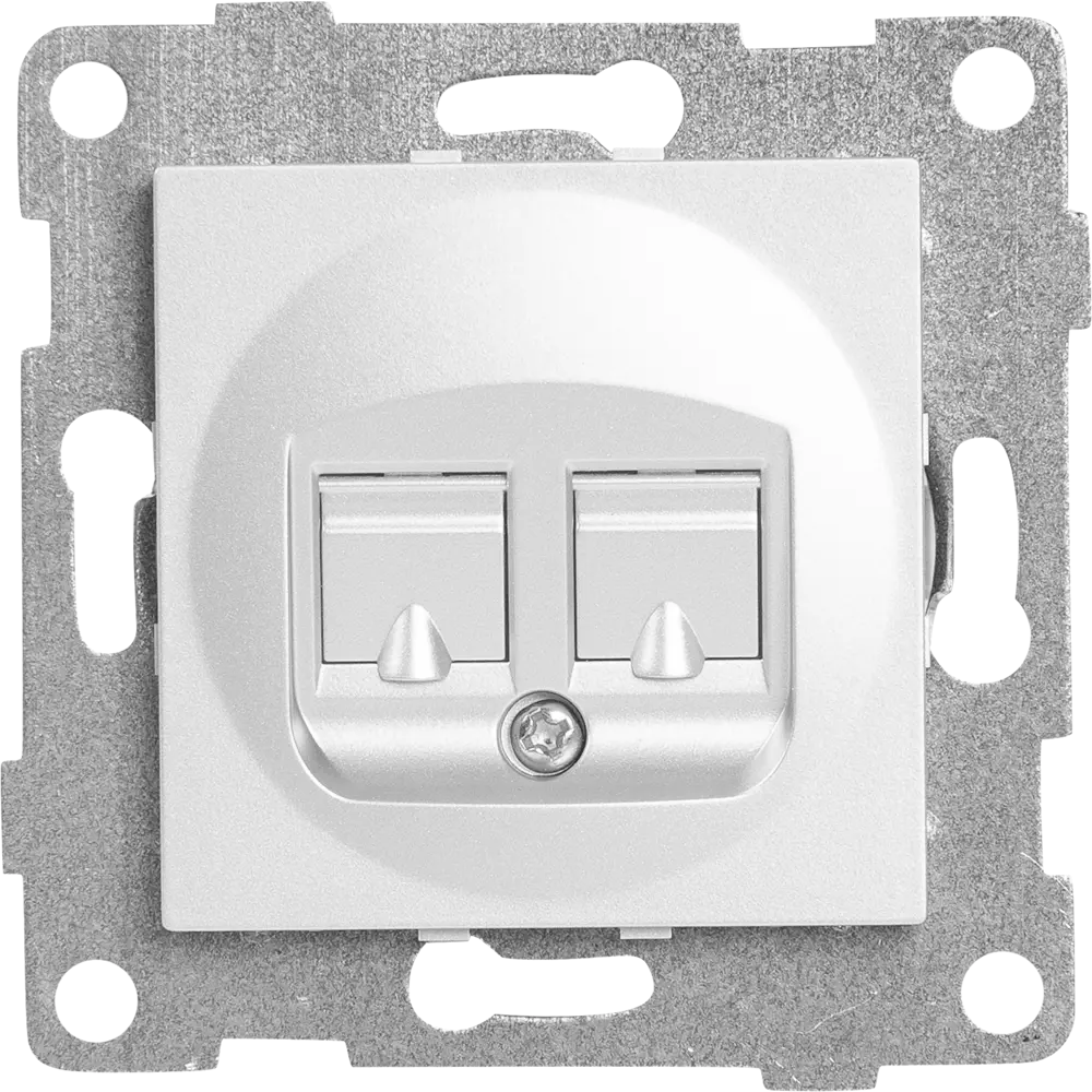 Телефонная розетка GUSI Electric двойная встраиваемая серебристая 83864428 Ugra STLM-0045210 - Вид №1