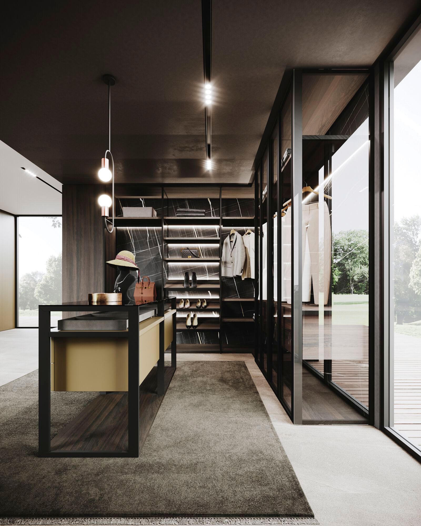 Индивидуальный алюминиевый и стеклянный модульный шкаф Guzzini & Fontana Naked ARCH-00016592 - Вид №1