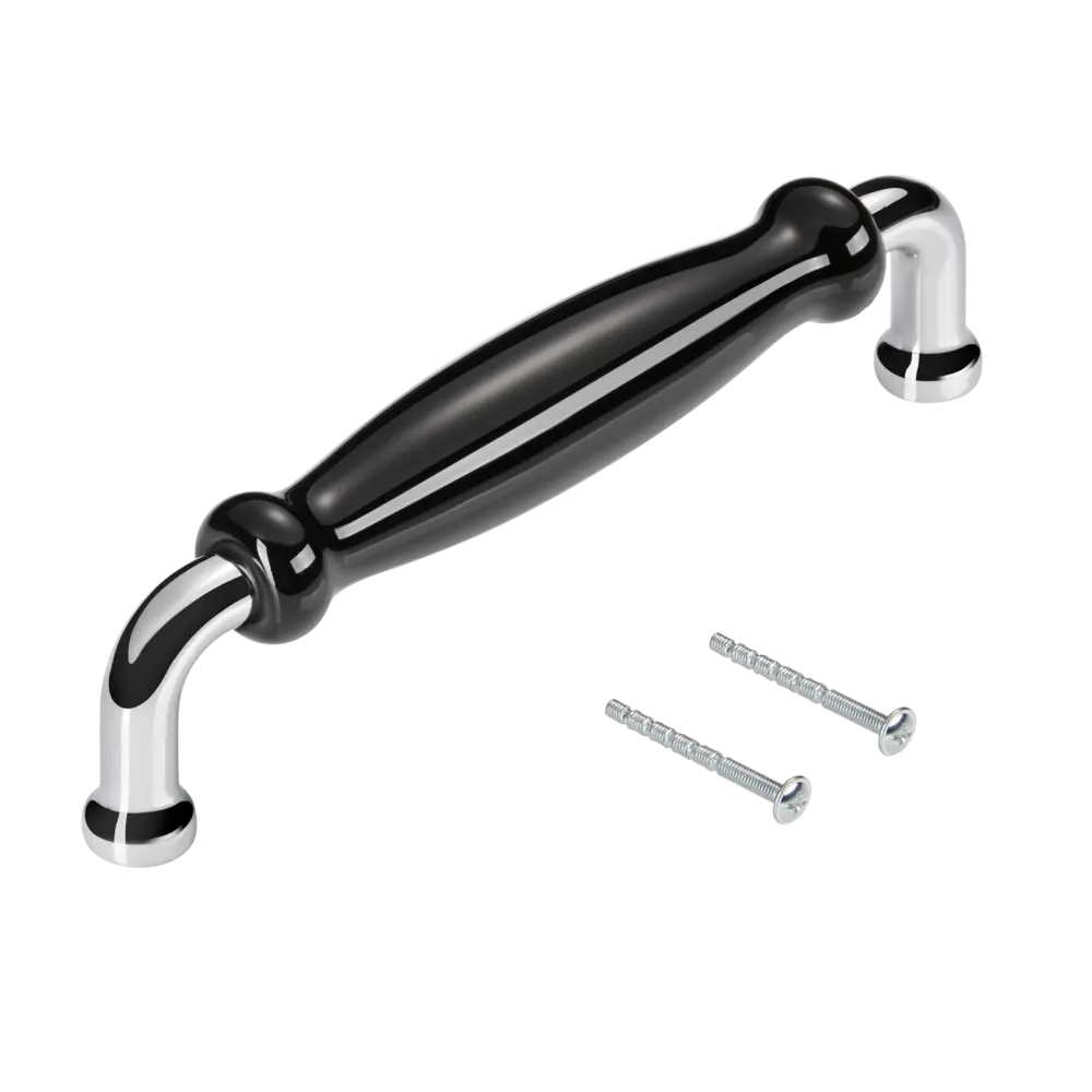Мебельная ручка-скоба KONSENSA Виви 128 мм черный/хром STLM-2037099