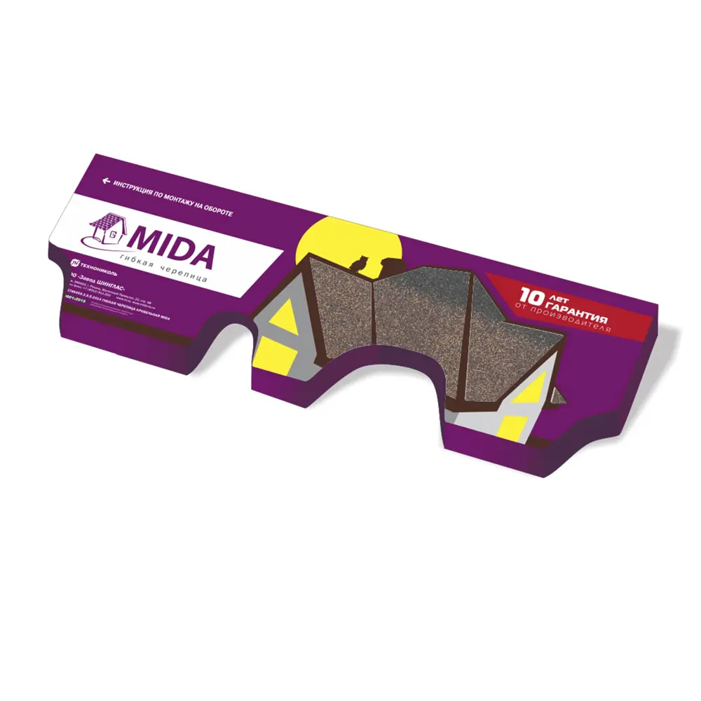 Гибкая черепица Mida Аккорд красный 3 м² ТЕХНОНИКОЛЬ STLM-2050483 - Вид №3