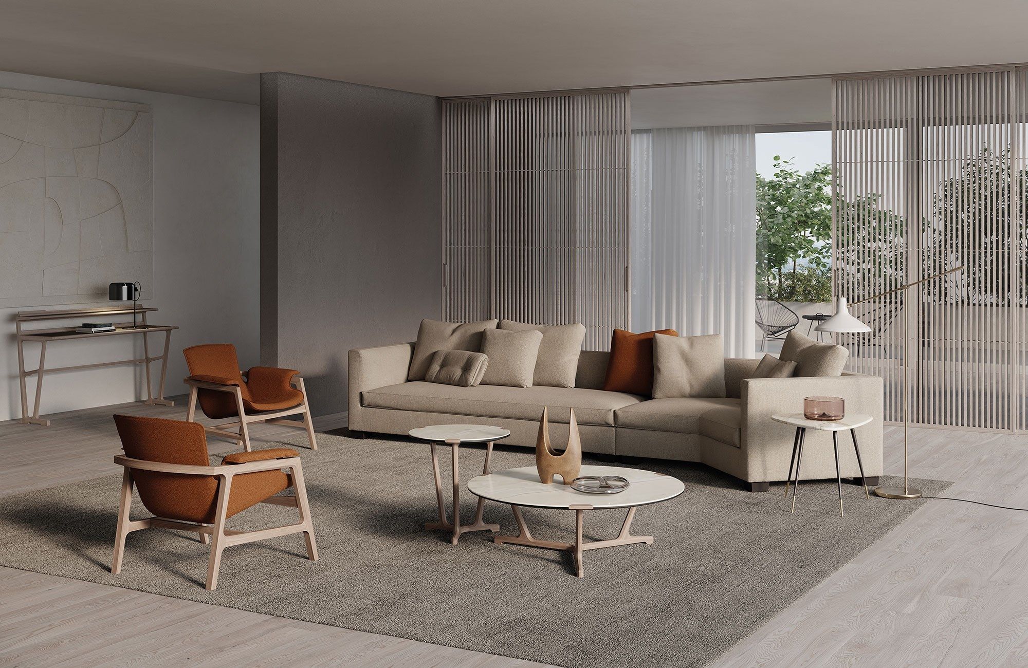 Прямоугольная консоль из керамогранита с полками Frigerio Archè ARCH-00083198 - Вид №4